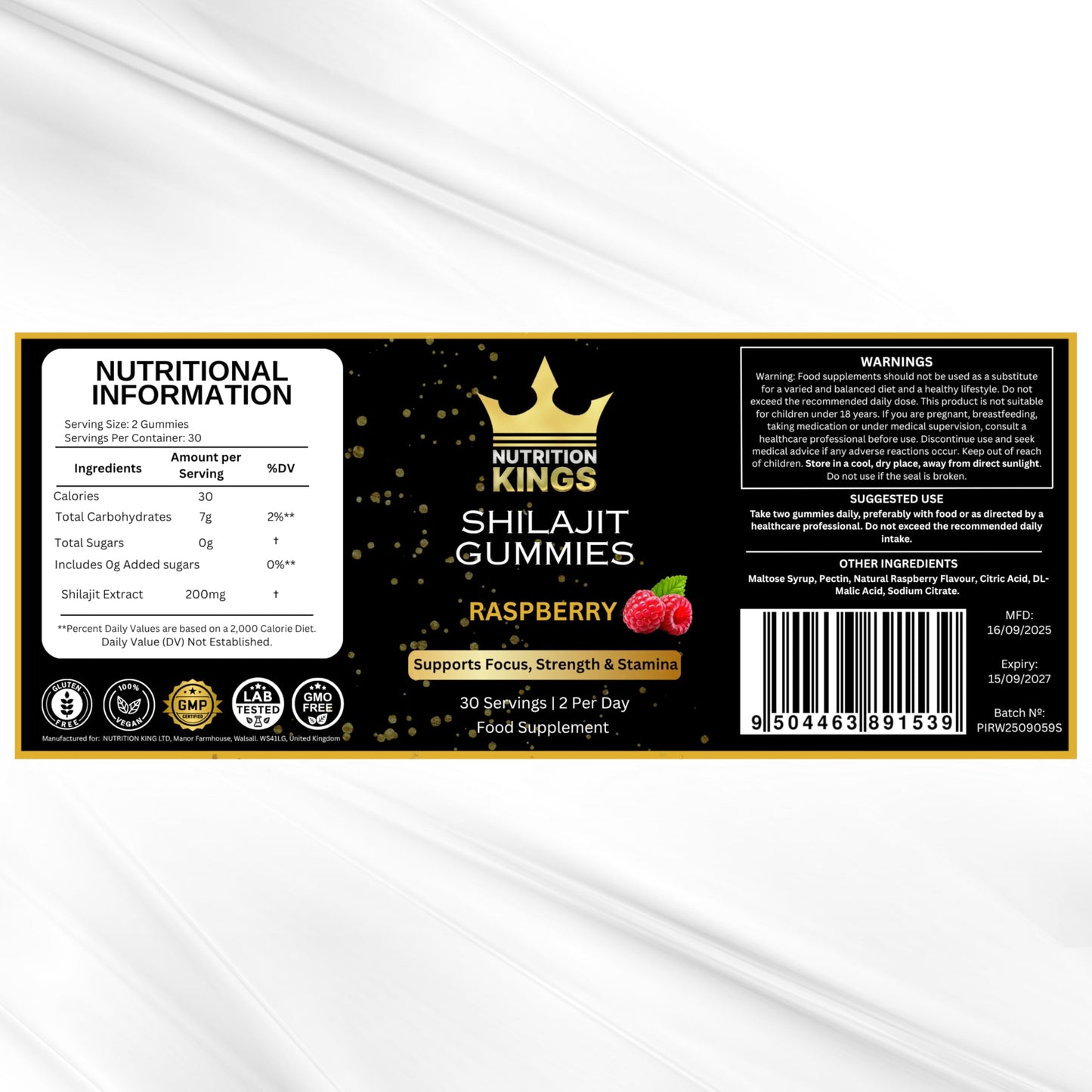 Shilajit Gummies – Natural Energy & Vitality Supplement with Fulvic Acid – Supports Immunity, Stamina & Overall Wellness – 60 Vegan Gummies Nutrition Kings