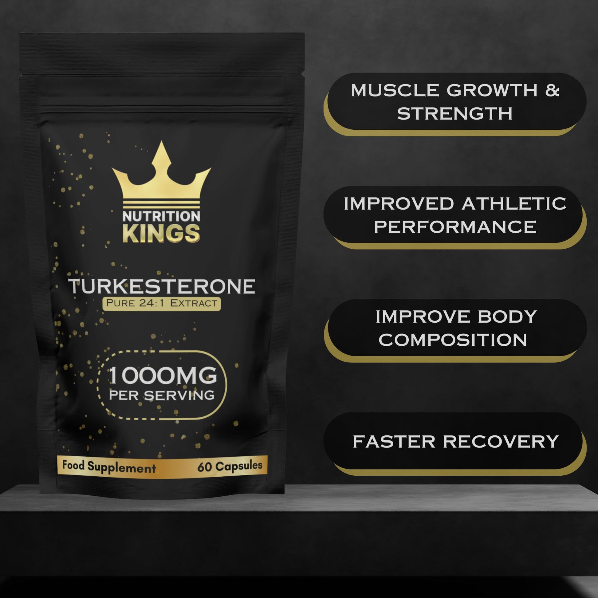Nutrition Kings Turkesterone Pure 24:1 Extract, 1000mg, 60 Capsules, Food Supplement, Made in UK Nutrition Kings