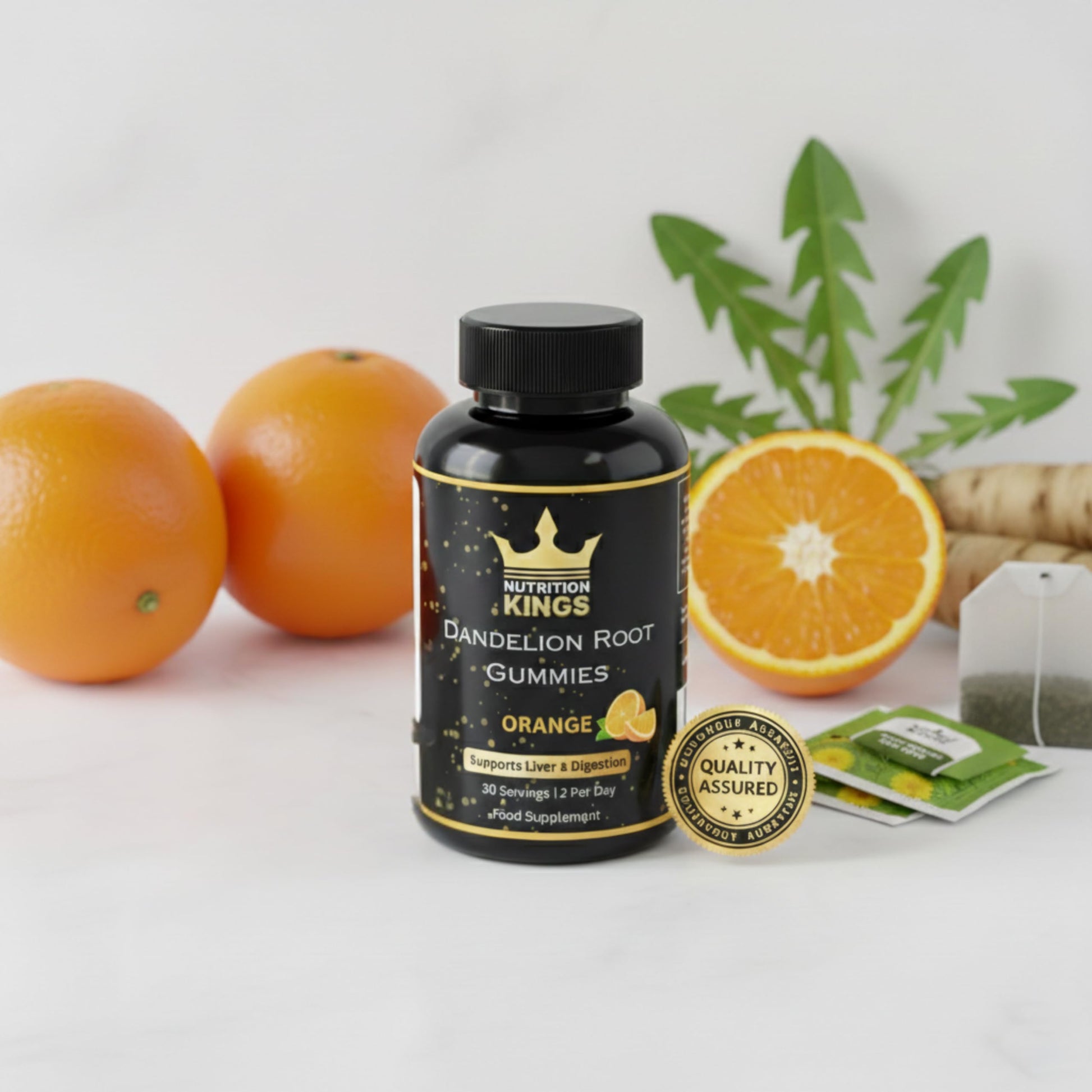 Dandelion Root Gummies – Liver Cleanse & Detox Support, Water Retention Relief, Natural Digestive Health Supplement, Vegan & Non-GMO, 60 Gummies Nutrition Kings