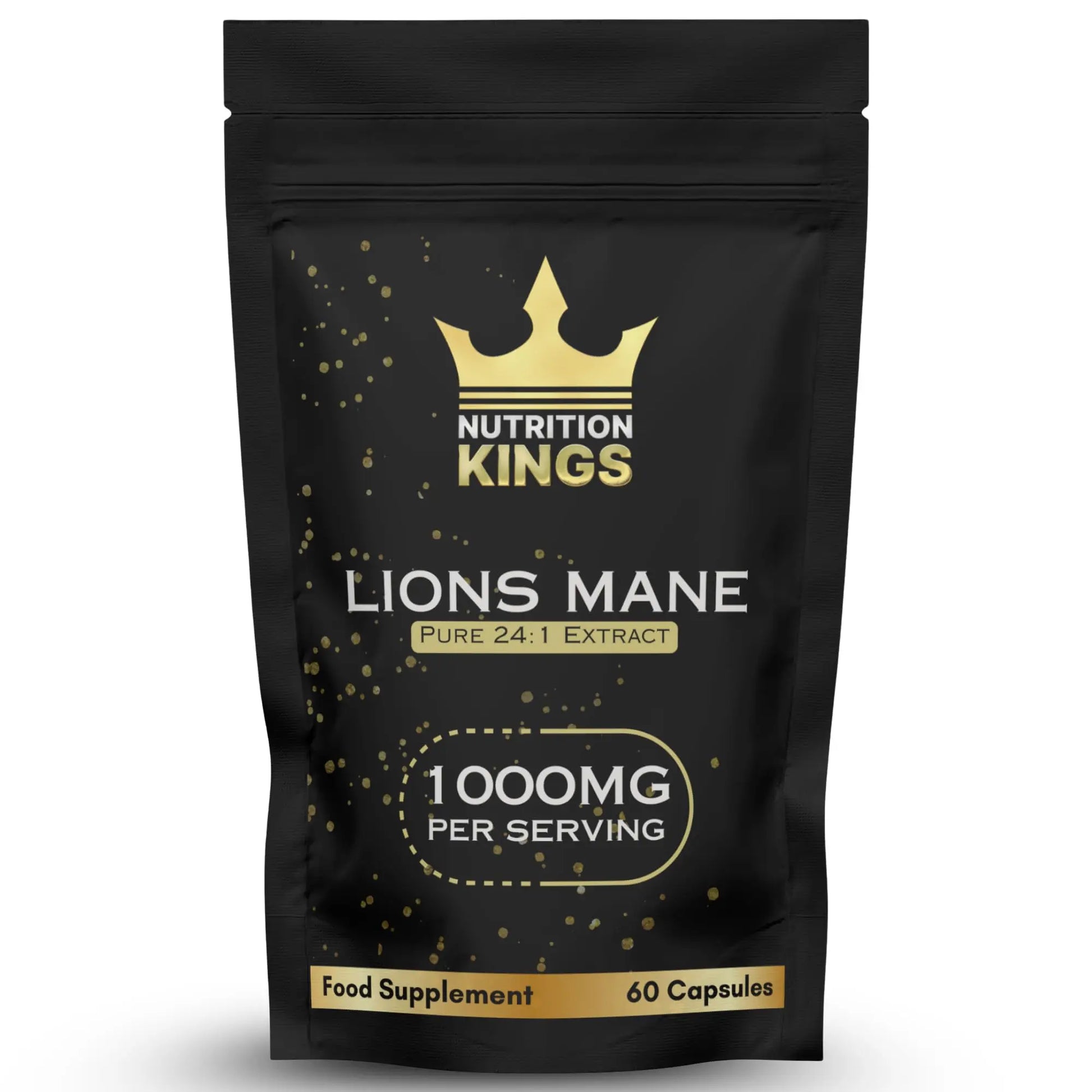Nutrition Kings Lion’s Mane Mushroom 1000mg – 24:1 Ultra Potent Extract – 60 Vegan Capsules – Supports Memory, Focus, Mental Clarity & Cognitive Health – No Fillers, Non-GMO Nutrition Kings