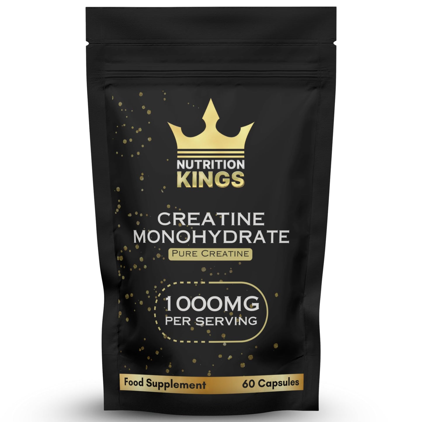 Creatine Monohydrate 1000mg – 60 Vegan Capsules – Muscle Growth, Strength, Endurance, Workout Recovery – Vegan Supplement Nutrition Kings
