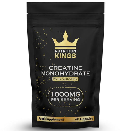 Creatine Monohydrate 1000mg – 60 Vegan Capsules – Muscle Growth, Strength, Endurance, Workout Recovery – Vegan Supplement Nutrition Kings