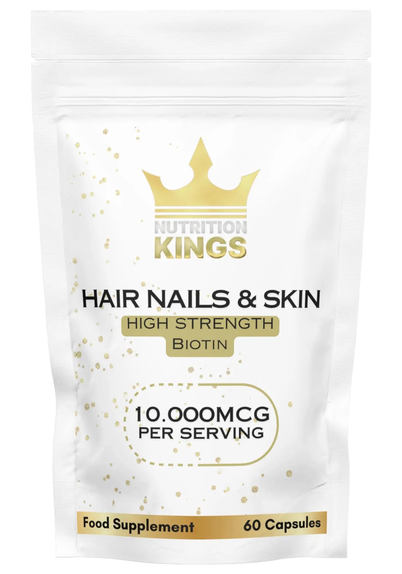 Biotin 10.000mcg | Hair, Nails & Skin Capsules | Pure, Organic, Vegan, 60 Capsules | No Added Fillers Binders Or Artificial Ingedients Nutrition Kings