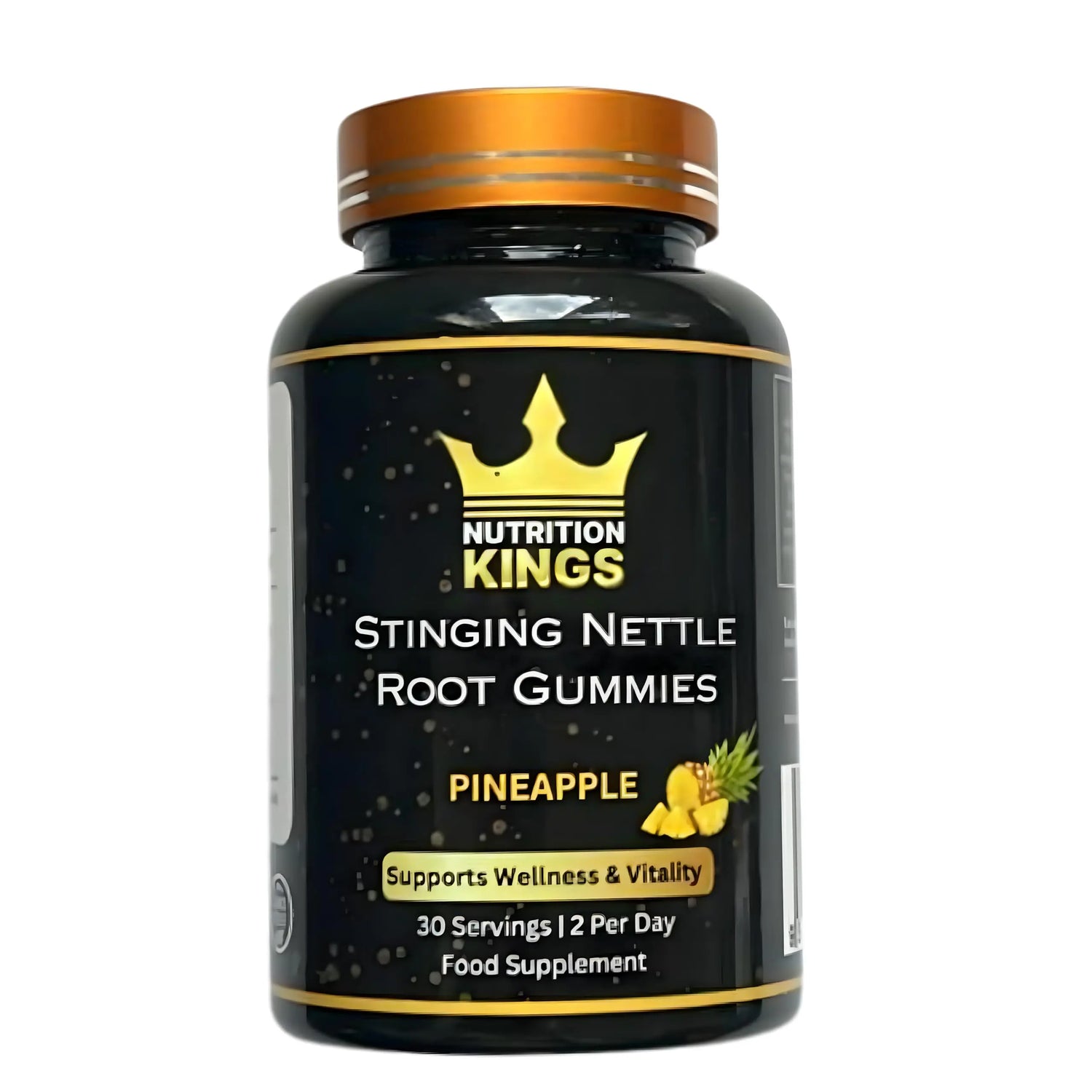Stinging Nettle Root Gummies – Pineapple Flavor, 60 Count, Vegan Herbal Supplement for Wellness & Balance, Non-GMO Nutrition Kings